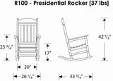 R100BL Presidential Rocking Chair, Black