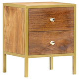 Wood Bedside Cabinet - Solid Wood Nightstand Rustic Wooden Side Table for Bedroom