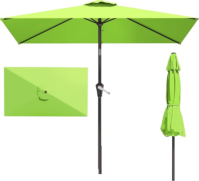 6.5' x 10' Rectangular Patio Umbrellas for Outdoor, Outdoor Table Umbrella
