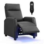 Chair for Adults PU Leather Push Back Armchair with 4 Colors Ambient Lighting Home