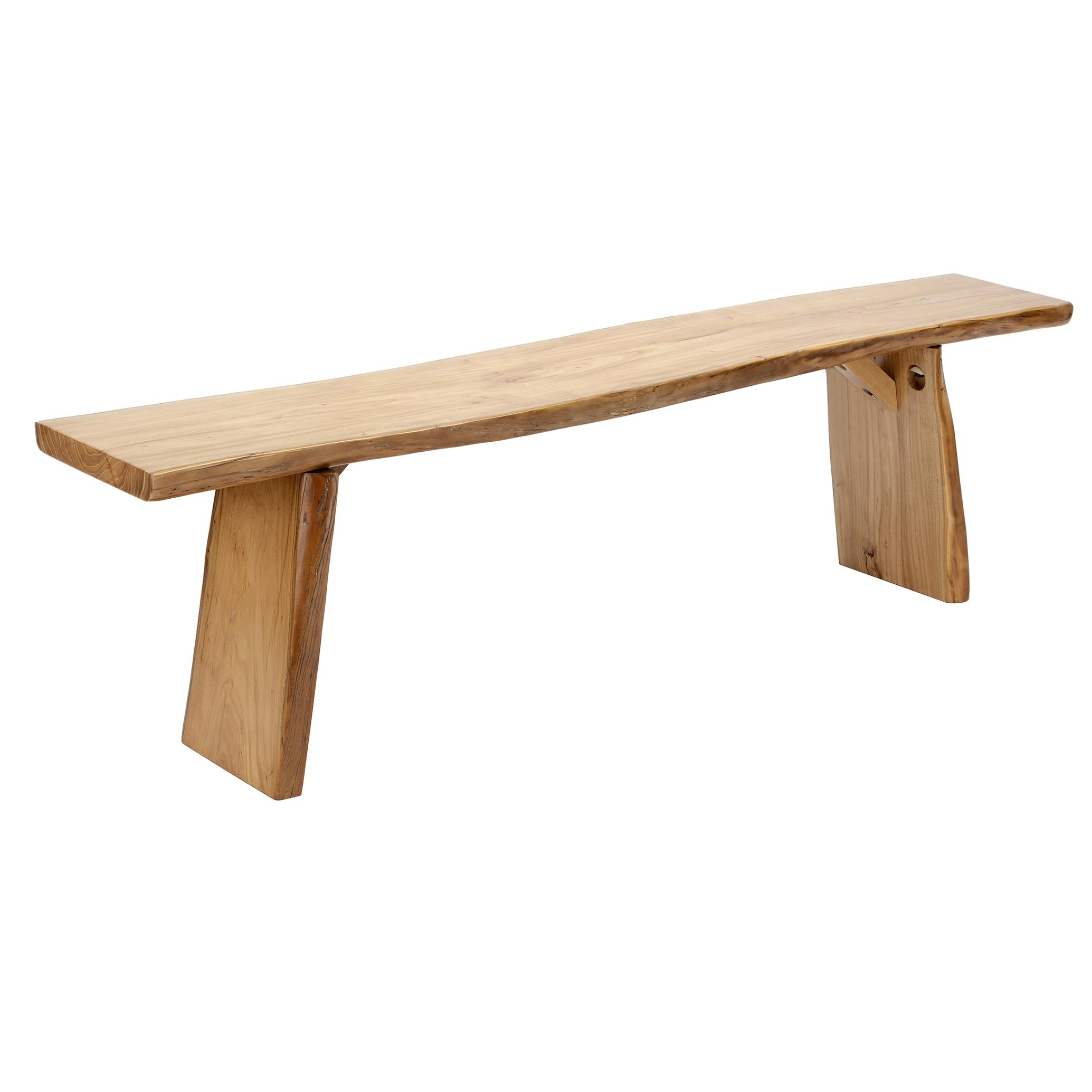 5ft Long Solid Wood Dining Bench Live Edge Wooden Bench