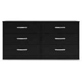 Finch Modern 6 Drawer Dresser with Ball-bearing Construction and Safety Stop, Black