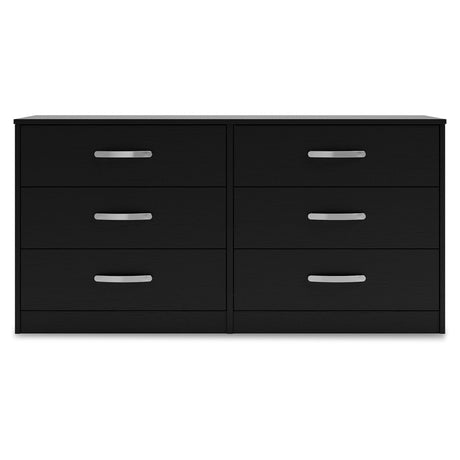 Finch Modern 6 Drawer Dresser with Ball-bearing Construction and Safety Stop, Black