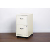 18"D SOHO Vertical Letter-Size Mobile File Cabinet, 2 Drawers, Pearl White