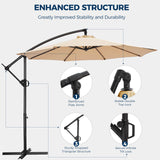 Offset Patio Umbrella - w/Base, Cantilever Offset Hanging Patio Outdoor Market Umbrella