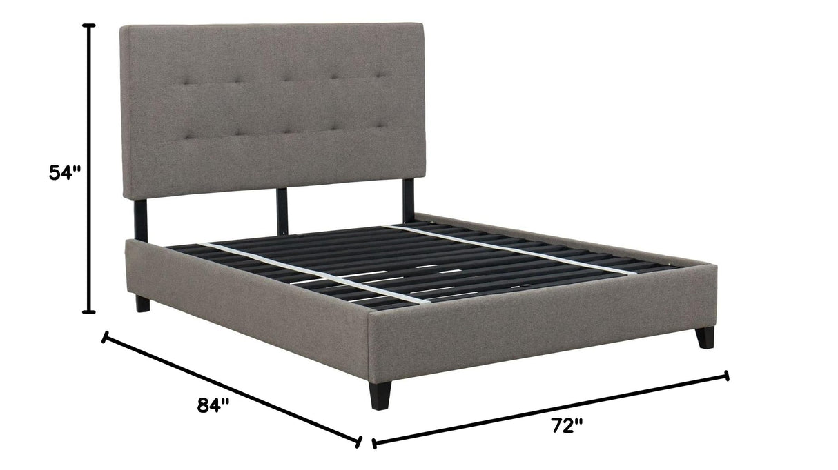 Frame Black Finish Wood Legs Adjustable Height, Tufted Headboard, Perfect Balance