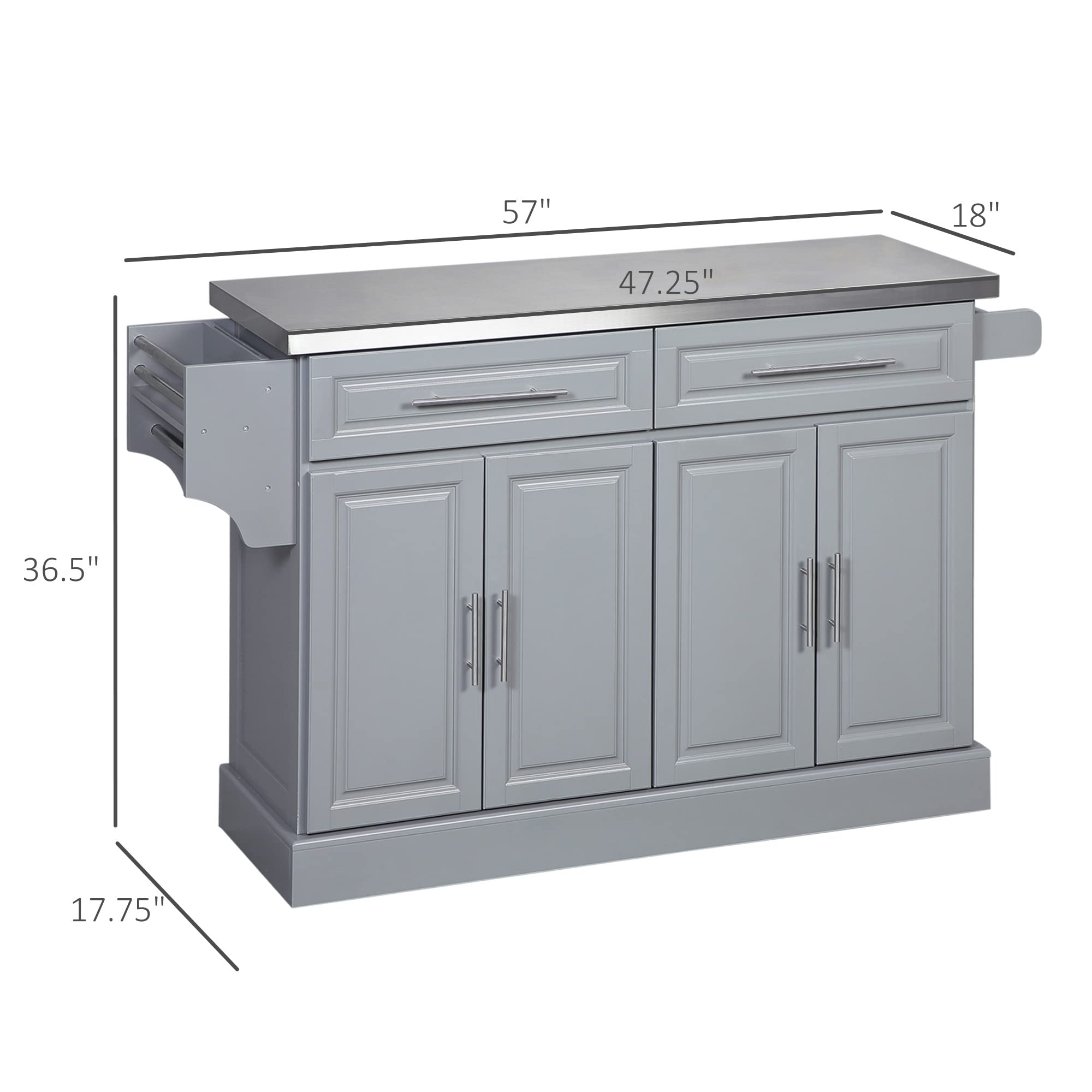Rolling Kitchen Island with Storage, Portable Kitchen Cart