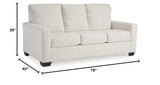 Design by Ashley Rannis Sofa Sleeper Sofabed, 76"W x 40"D x 39"H, White