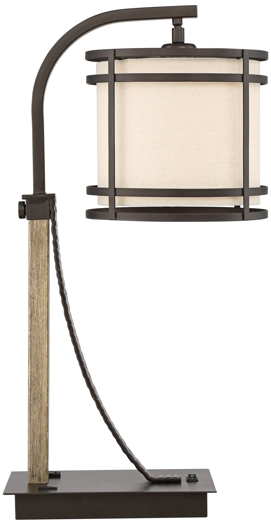 Industrial Desk Lamp 22" with USB & AC Outlet
