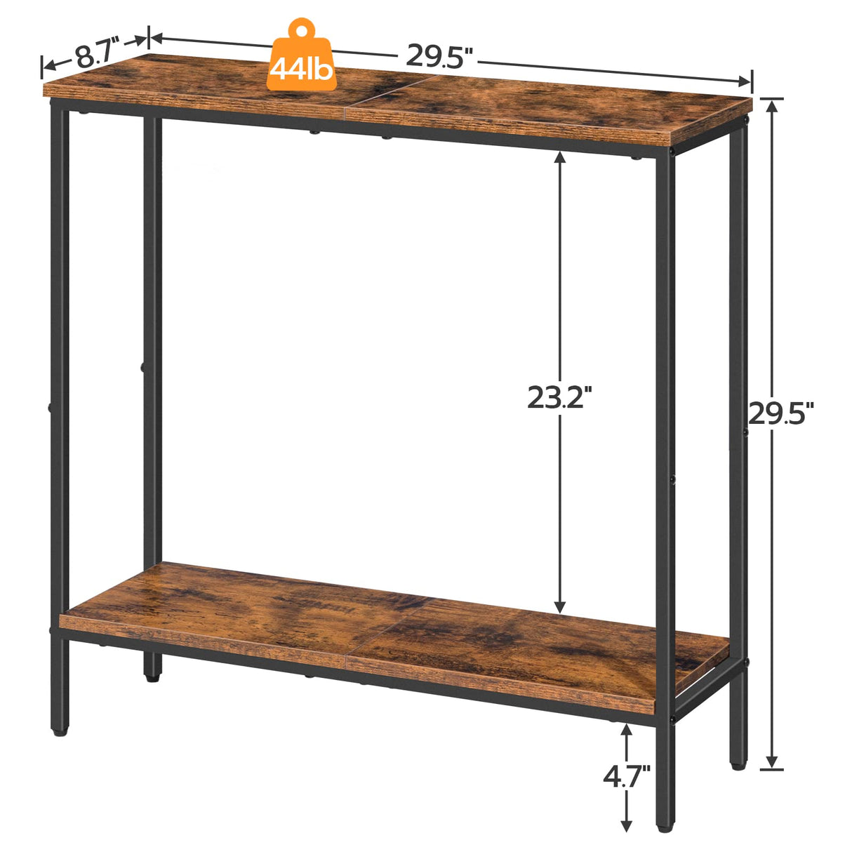 2 Pack 29.5" Narrow Console Table, Small Entryway Table, Thin Sofa Table,