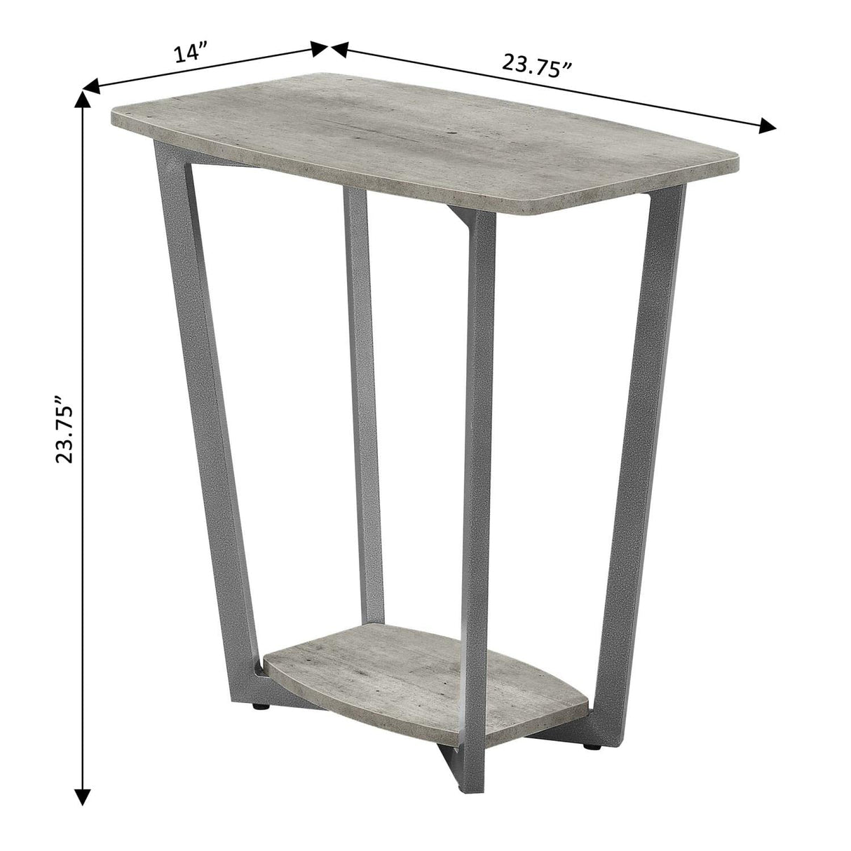 Graystone End Table with Shelf, Faux Birch/Slate Gray