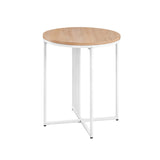 Shae Modern Minimalist Round Side Table, 18Inch, Coastal Oak