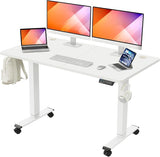 Electric Height Adjustable Standing Desk, 55 x 28 Inches Sit Stand Desk with Memory