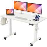 Electric Height Adjustable Standing Desk, 55 x 28 Inches Sit Stand Desk with Memory