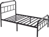 and Footboard, 18 Inches High, 3500 Pounds Heavy Duty Metal Slats Support for Mattress