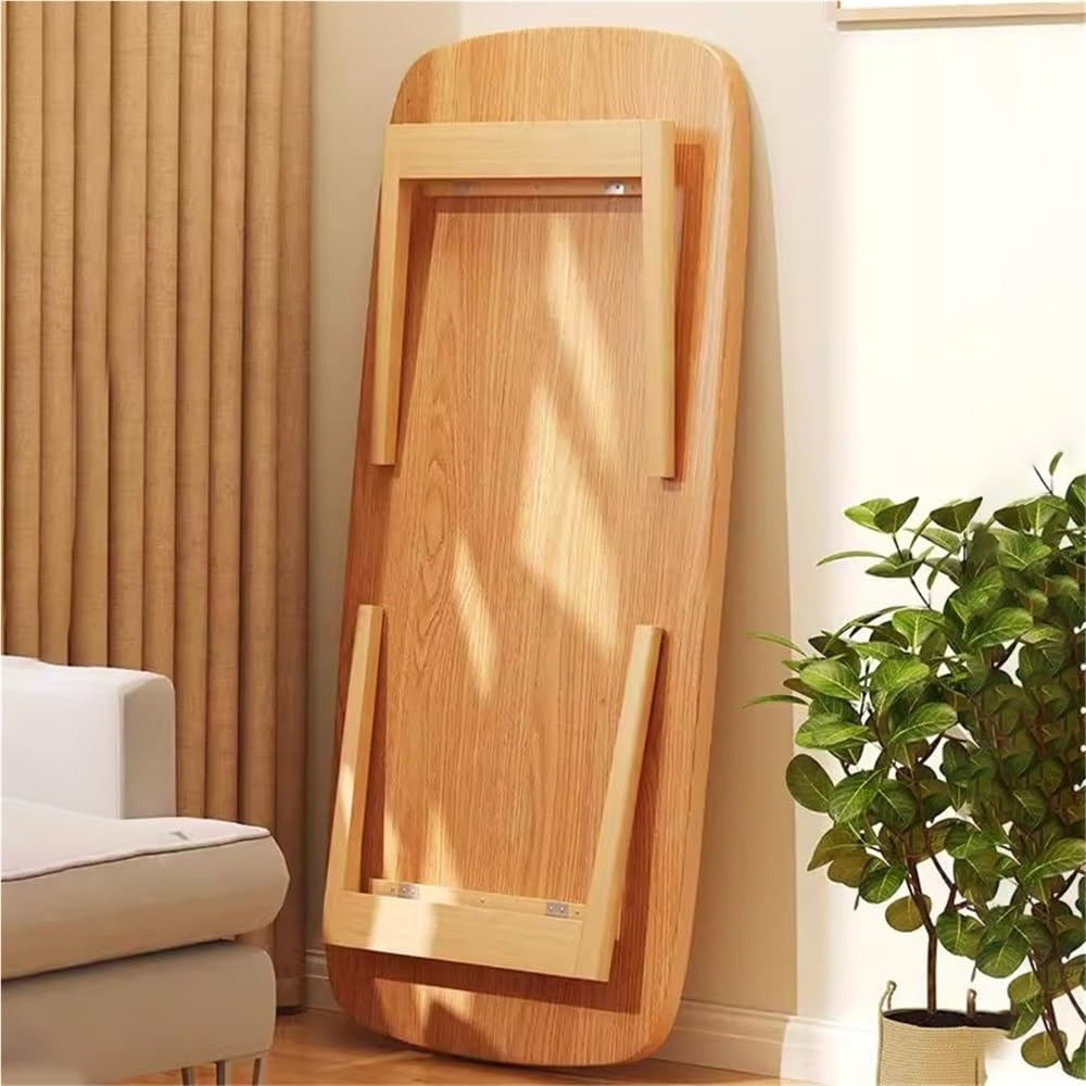 Floor Table with Folding Legs, Square Coffee Table, Modern Dining Table