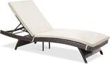 Patio Chaise Lounge Set 3 Pieces with Adjustable Backrest and Removable Cushion