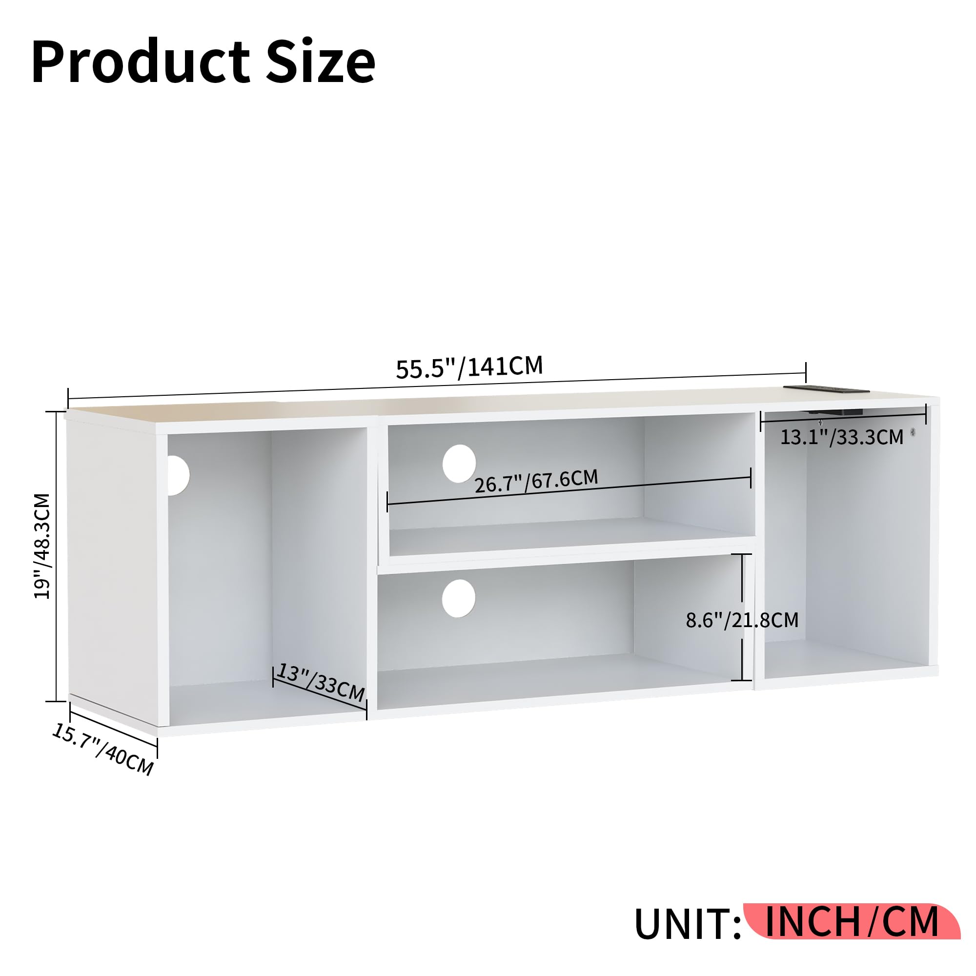 Modern L-Shaped LED TV Stand with Storage for 65-Inch TVs