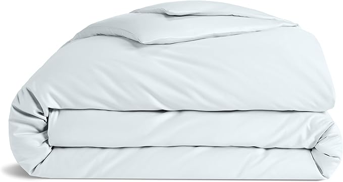 Luxury Sateen Duvet Cover - 100% Cotton, Full/Queen Size in Abyss Blue with Extra-Long
