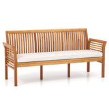 62.5’’ Outdoor Bench Acacia Wood - 3-Person Patio Bench w/Backrest