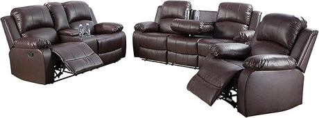 Bonded Leather Living Room Furniture Set Reclining Sofa Set Loveseat Furniture Sets in