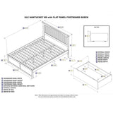 Solid Wood Storage Platform Queen Bed in Gray