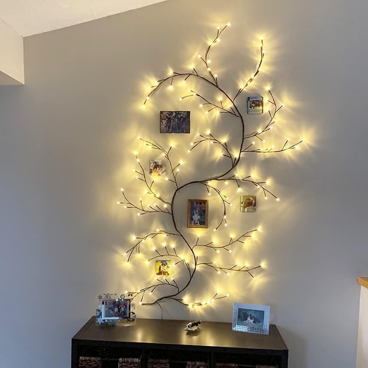 96 LED Willow Vine Lights 6FT Enchanted Wall Decoration Vine Lights 8 Modes for