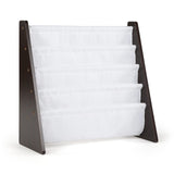 Espresso/White Kids Book Rack Storage Bookshelf, 4 Tiers