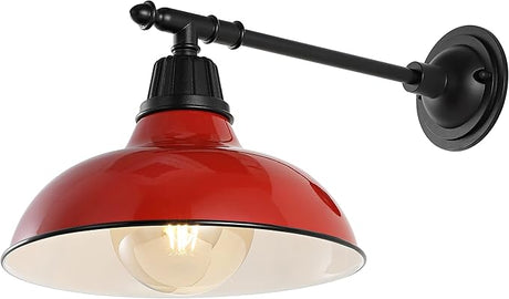 Wallace 12.25" 1-Light Farmhouse Industrial Indoor/Outdoor Iron LED Victorian Arm Outdoor
