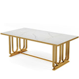 Modern Dining Table for 6-8, 70.87" Rectangle Kitchen Table, Wood Dining Room Table