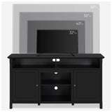 Black TV Stand for TVs up to 65 Inch, Modern Media Entertainment Center with Double