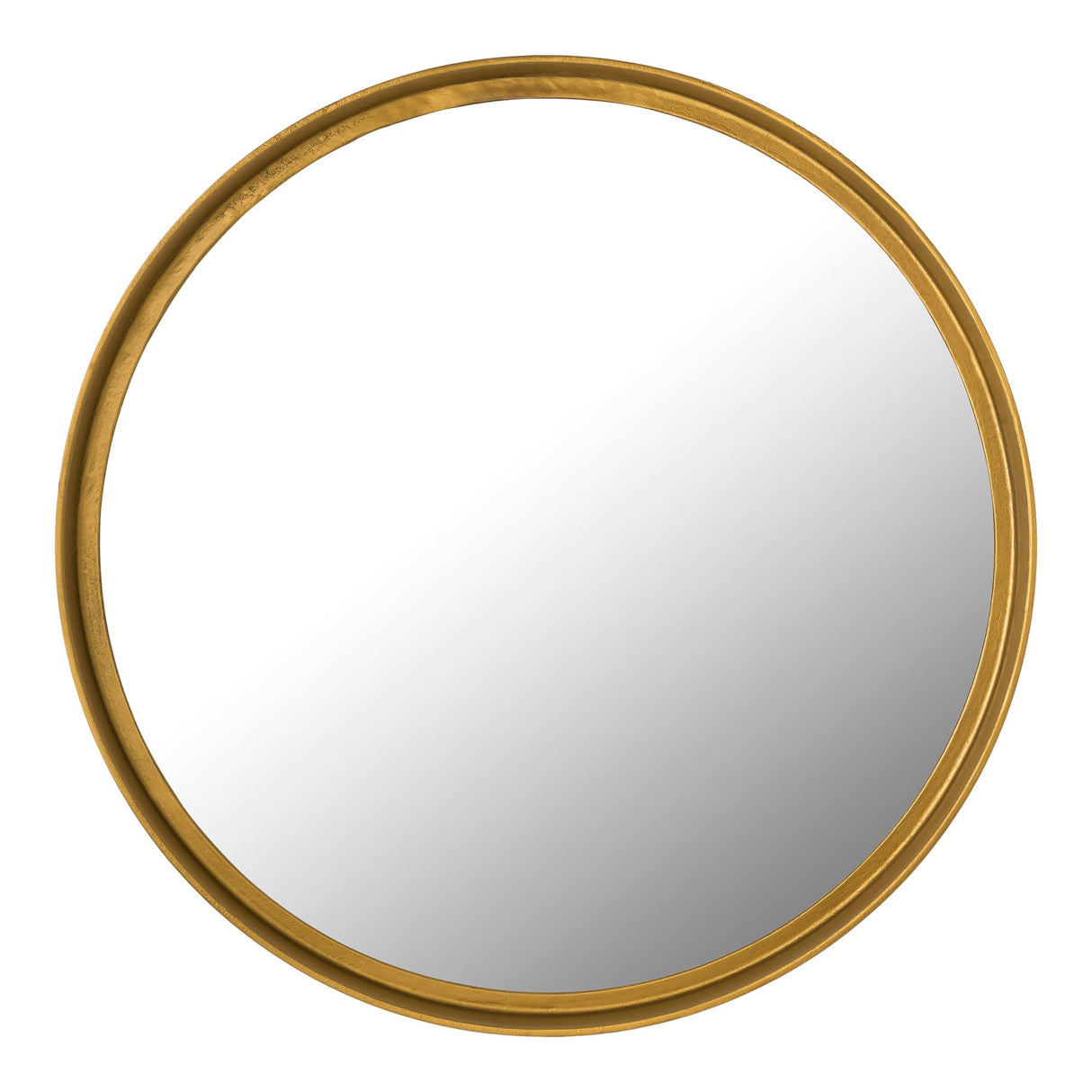 Delphina, Round Accent Mirror Antique Brass Finish