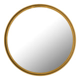 Delphina, Round Accent Mirror Antique Brass Finish
