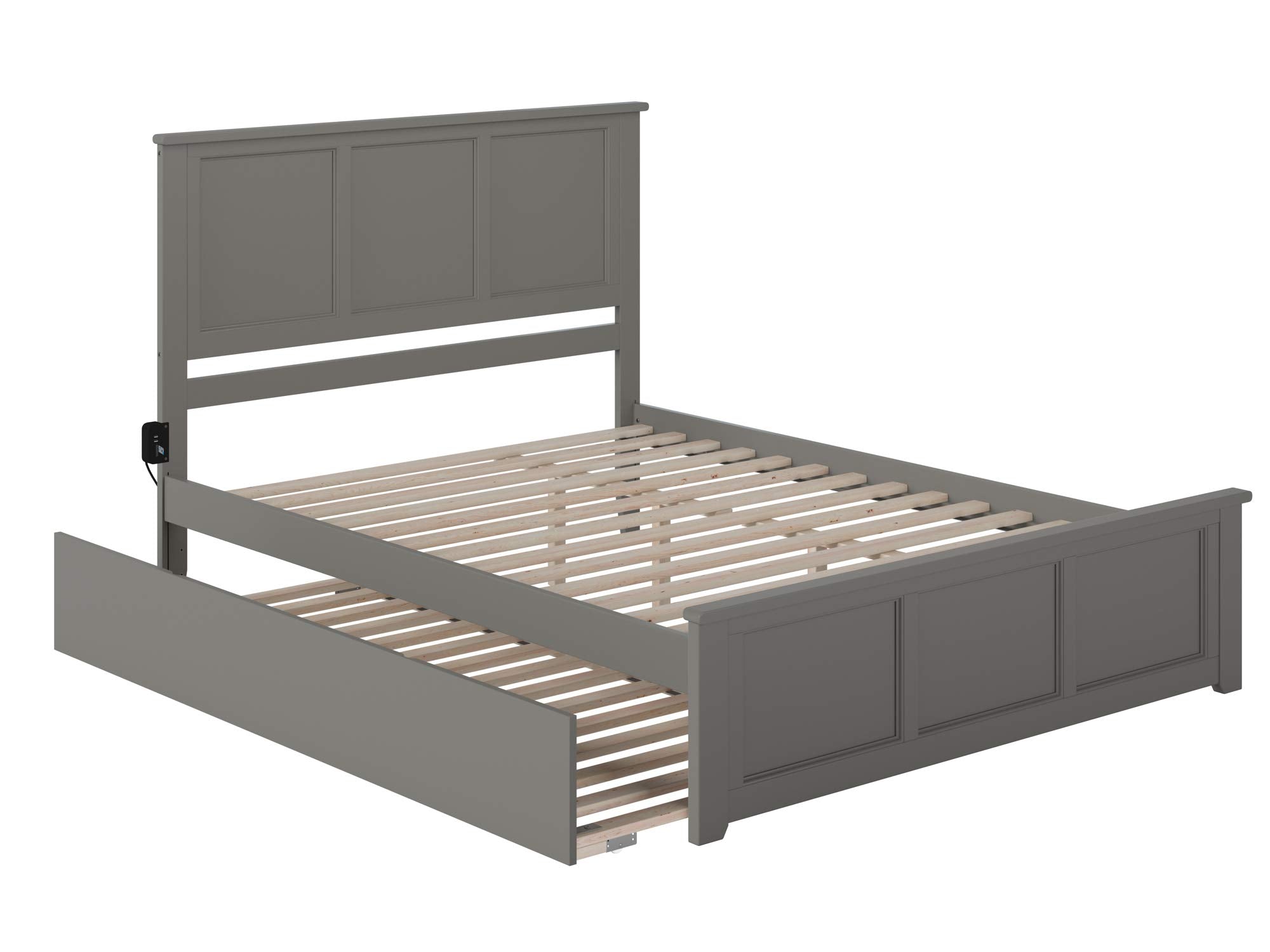 Madison Queen Platform Bed with Matching Footboard and Turbo Charger with Twin Extra