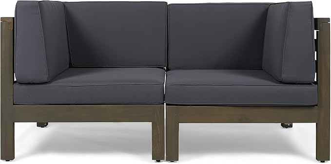 Great Deal Furniture GDFStudio Outdoor Sectional Loveseat Set