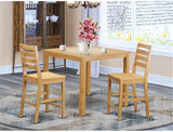 CAFE5-OAK-W 5 Piece Counter Height Pub Set Includes a Square Dining Room Table