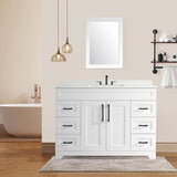 30" Bathroom Vanity with Sink, Engineered Stone Countertop&Undermount Center Rectangular Sink