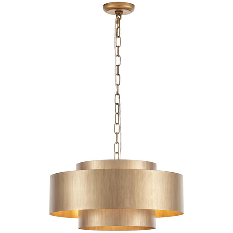 20” Brushed Brass Modern Chandelier Classic 3 Round Metal Pendant Light