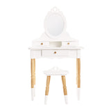 Wooden Vanity Table with Vanity Mirror and Vanity Chair - Bedroom Furniture