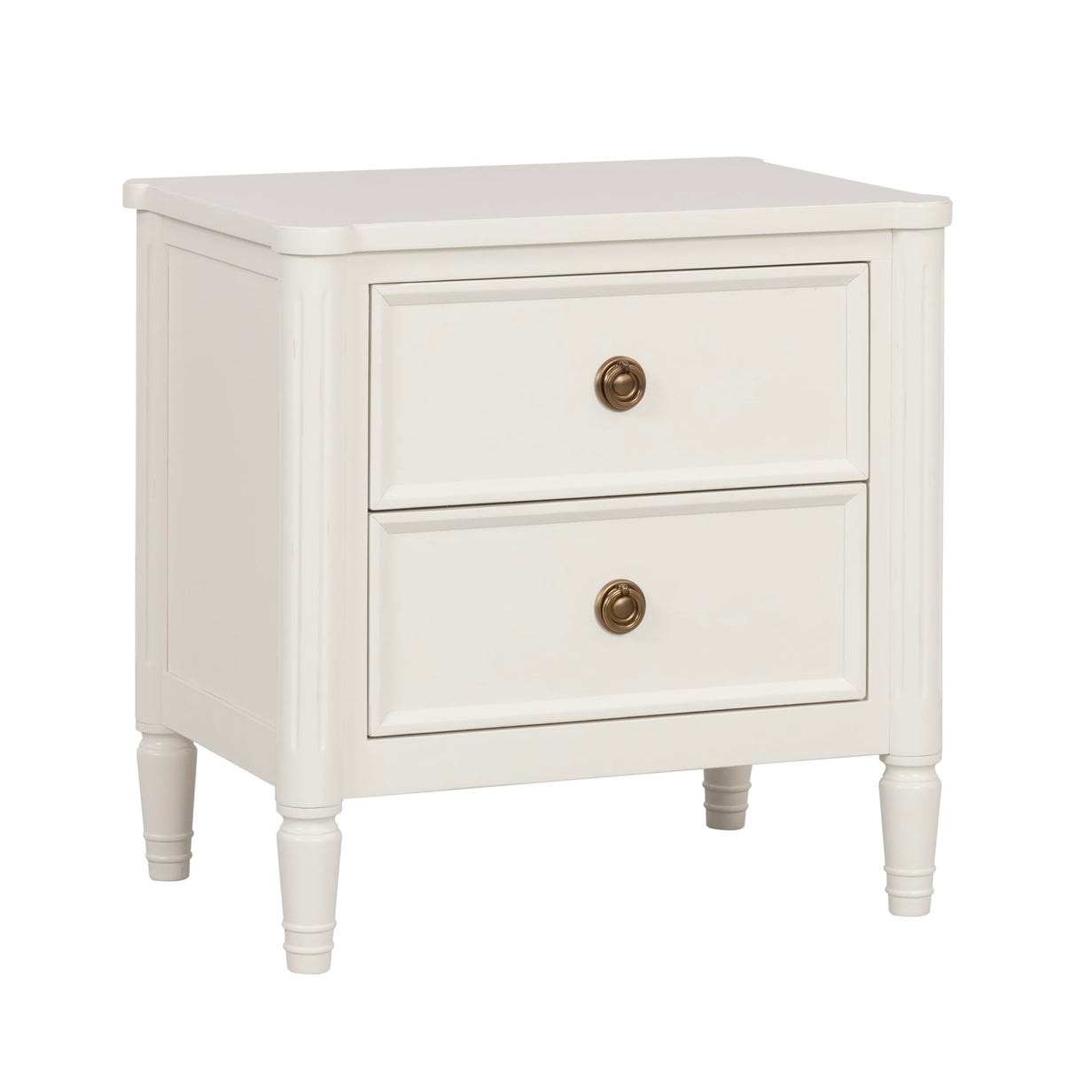 Elyria Modern French Solid Wood Nightstand with 2 Drawers and USB Ports