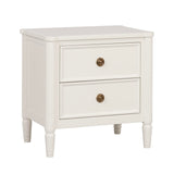 Elyria Modern French Solid Wood Nightstand with 2 Drawers and USB Ports