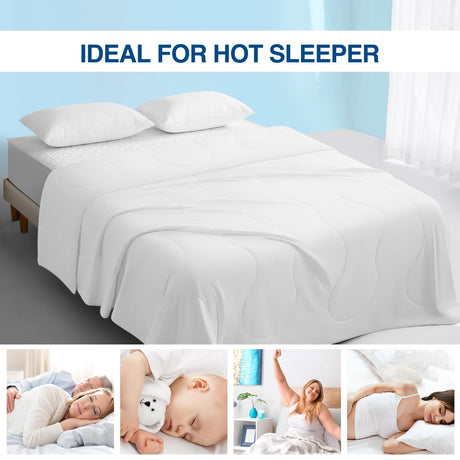 Quick Cooling Comforter Queen/Full Size, Summer Double-Sided Ice Blankets for Hot Sleepers,