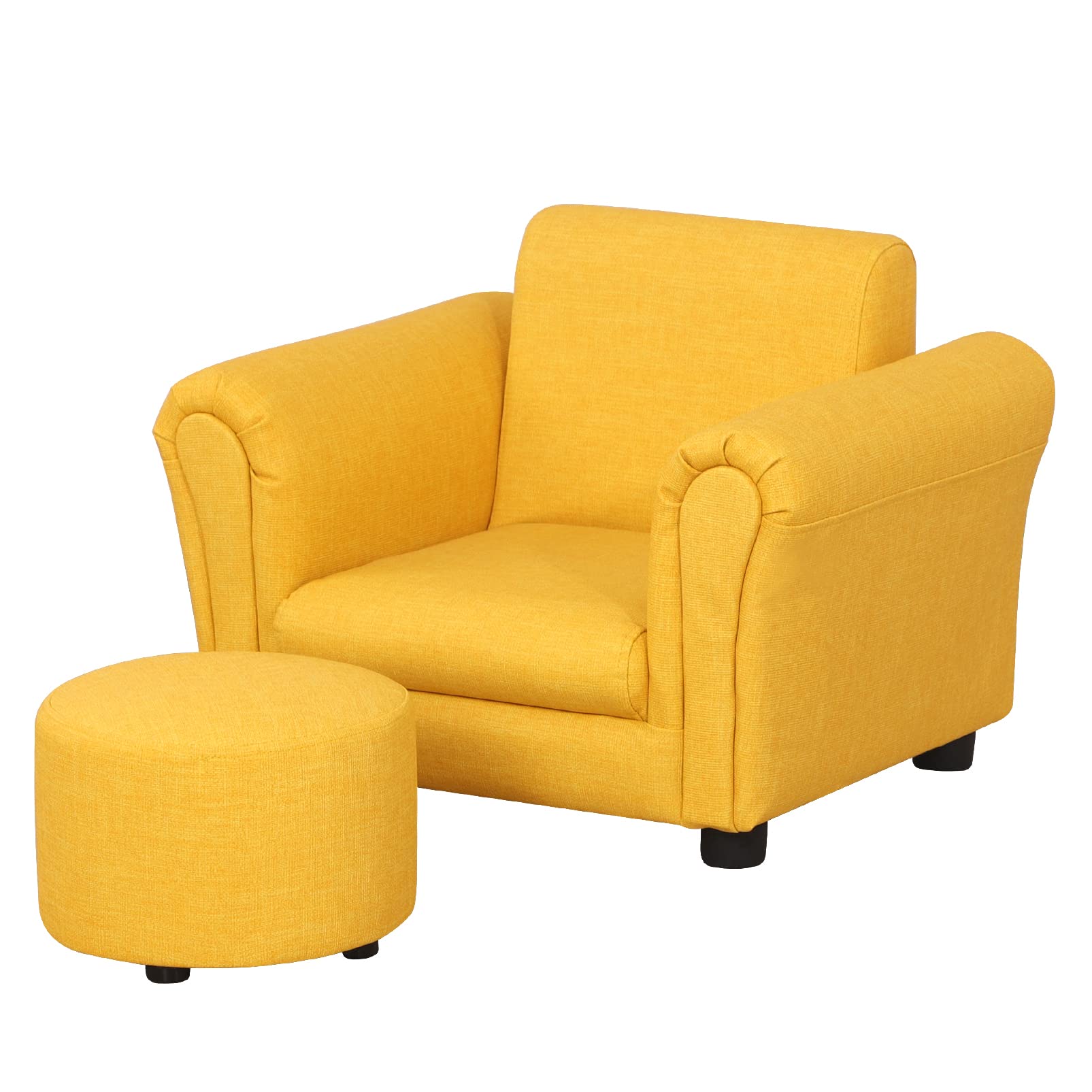 Kids Sofa Chair with Ottoman/PVC Leather Toddler Couch