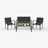4 Pieces Patio Furniture Set, Outdoor Conversation Sets for Patio