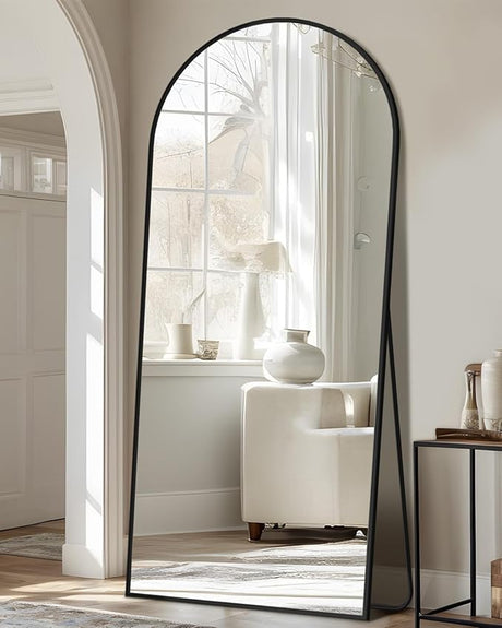 Full Length Mirror, 68"x26" Arched Floor Mirror Freestanding, Floor Standing Mirror