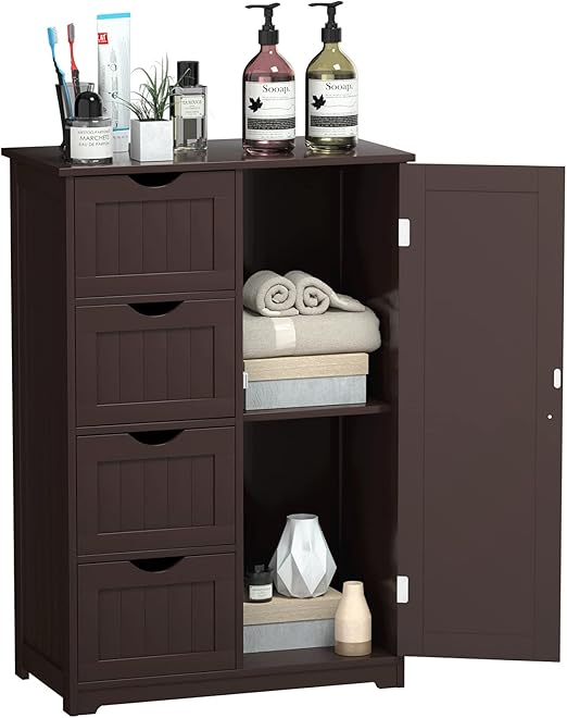 Bathroom Floor Cabinet, Multifunctional Storage Cabinet