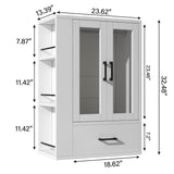 Wooden Dog Closet with LED Lights - Pet Wardrobe Storage Cabinet