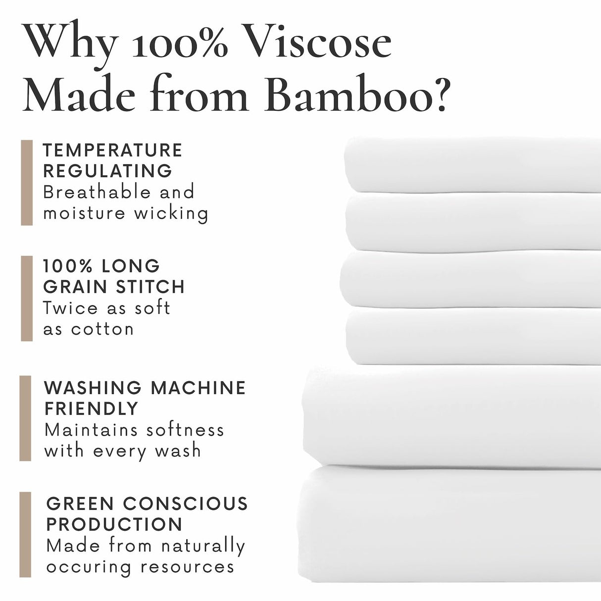 6 Piece Queen Sheet Set - 100% Viscose Made from Bamboo Sheets Queen Size Bed Set