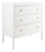 Home Collection Tegan White 3-Drawer Storage Living Room Bedroom