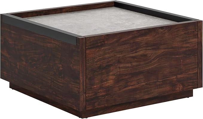 Manhattan Gate Coffee Table, L: 31.02" x W: 30.95" x H: 16.06", Mystic Oak finish